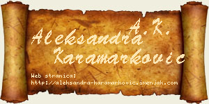 Aleksandra Karamarković vizit kartica